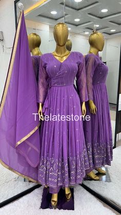 Launching New Designer Party Wear Look Full Heavy Embroidery Sequence Work Gown With Attached Pad and Fully Stiched Bottom and Dupatta Ready to Wear Collection 🧵 *Fabric Detail* 🧵 👗 *Gown Fabric* :Faux Georgette With *Full Heavy Embroidery Sequence Work* With *Full Sleeve and Attached Pad* 👗 *Gown Inner* : Micro Cotton *(FULLY STITCHED COMPLETE READY TO WEAR)* 👗 *Gown Length* : 50-51 Inches  👗 *Gown Flair*     : 3 Meter  👗 *Bottom Fabric* : Heavy Creap ( *Fully Stiched*) 👗 *Dupatta Fabric* : Heavy Faux Georgette With *Heavy Lace Border* Country of Origin : India 💕*One Level Up*💕 👌*A One Quality Designer Anarkali Set With Resham Embroidery, Ankle-length, Designer Ankle-length Anarkali Set With Resham Embroidery, Floor-length Anarkali Set For Eid, Floor-length Anarkali Churidar With Zari Work, Eid Anarkali Georgette Anarkali Set, Eid Georgette Anarkali Set, Anarkali Style Semi-stitched Floor-length Churidar, Anarkali Floor-length Churidar With Zari Work, Anarkali Georgette Churidar For Diwali