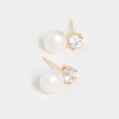 Baby Bliss Earring | SHASHI Pearl Studs 14k Gold Jewelry With Pearl Drop For Anniversary, 14k Gold Pearl Drop Jewelry For Anniversary, Classic Jewelry With Pearl Charm For Anniversary, Classic Pearl Charm Jewelry For Anniversary, Classic Single Pearl White Earring, Dainty Gold Plated Pearl Earrings, Dainty Gold-plated Pearl Earrings For Pierced Ears, Refined Round Pearl Earrings As Gift, Refined Round Pearl Earrings For Gift