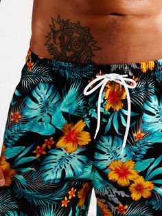 Make a splash this summer in our Tropical Print Swim Trunks With Pocket. Featuring a captivating tropical pattern, these swim trunks offer a fresh and stylish look for your beach adventures. The drawstring and pocket details add functionality, allowing you to adjust the fit and keep your essentials secure. Features: Pattern Type: Tropical, All Over Print Details: Drawstring, Pocket Type: Bottoms Bottom Type: Shorts Fabric: Non-Stretch Composition: 100% Polyester Size Chart(Inch): Size Bottoms Le Hawaiian Style Swimming Shorts For Summer, Summer Vacation Swim Trunks, Summer Swim Trunks For Beach Vacation, Summer Style Swim Trunks For Beach Vacation, Summer Vacation Beach Swim Trunks, Tropical Style Short Swim Trunks For Beach, Tropical Short Swim Trunks For Beach, Hawaiian Swim Trunks For Vacation, Tropical Style Short Swim Trunks