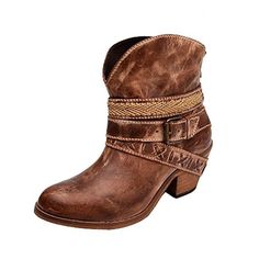 Corral Women's Cognac Mixed Straps Round Toe Ankle Boot - PB018