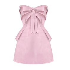 Pink Bow Mini Dress Pink Daywear Dresses With Bow, Fitted Mini Dress With Bow For Daywear, Silk A-line Dress With Bow, Pink Silk A-line Mini Dress, Fitted Silk Dress With Bow, Silk A-line Mini Dress For Daywear, Matoshi Dress, Woman Wardrobe, Pink Bow Dress