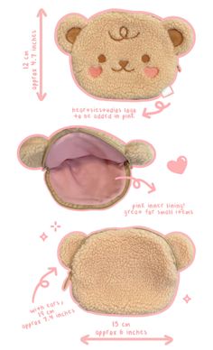 Choco Bear Plush Coin Purse Kawaii Bear Bag Plush Purse - Etsy Teddy Bear Bag, Animal Coin Purse, Images Hello Kitty, Bear Bag, Kawaii Bear, Coin Purse Keychain, Purse Keychain, Cute Coin Purse, Kawaii Bags