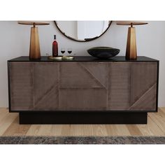 Blairwood 71'' Sideboard & Reviews | AllModern Angled Door, Black Sideboard Buffet, Soft Close Hinges, Wide Sideboard, Magnetic Door, Black Sideboard, Door Stops, Kiln Dried Wood