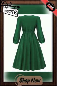 Green Bowknot Neckline A-line Elegant Midi Dress Elegant Midi Dress, Elegant Midi Dresses, Midi Dresses, Women Dresses, Dresses Midi, A Line, Shop Now, Midi Dress, Womens Dresses