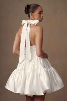 Short Bow Dress, Meshki Bridal, Prom Dresses Satin, Senior Hoco, 24 Birthday, Hen Party Dress, Derby Fashion, Recruitment Outfits, Dresses Satin