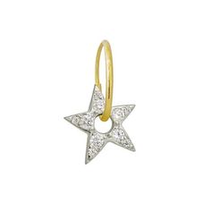 Pavé Dyanna Star • Endless Hoop Charm Earring from Brevard Goddess Of The Moon, Star Earring, Roman Goddess, Hoop Charms, California Design, Moon Earrings, Ancient Romans, Single Earring, Star Charms