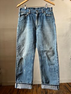 "Vintage 1960s Ranchcraft Selvedge jeans - Has wear throughout.  30\" Waist (tight)  11\" Rise  40\" Hip  29\" Inseam All sales final, please ask any questions you have before buying - Thanks!" Workwear Vintage, Vintage 1960s, Etsy Vintage, Work Wear, 1960s, Gender Neutral, Tights, Adult Outfits, Embroidery