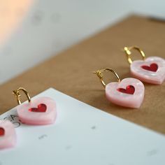 Heart Earringspink Heart Earrings Pink and Red Heart - Etsy Lithuania Cute Pink Hoop Earrings For Valentine's Day, Pink Hoop Earrings For Valentine's Day, Cute Heart Earrings For Valentine's Day Wedding, Cute Heart Earrings For Wedding On Valentine's Day, Pink Hoop Earrings With Heart Charm For Valentine's Day, Pink Heart Charm Hoop Earrings For Valentine's Day, Heart Pendant Hoop Earrings For Valentine's Day, Valentine's Day Gift Heart Pendant Hoop Earrings, Open Heart Hoop Earrings For Valentine's Day Gift