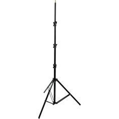 a black tripod light stand on a white background with the lights turned on and off