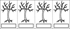 the four branches of a tree are shown in black and white, as well as two lines