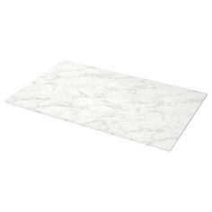 a white marble cutting board on a white background