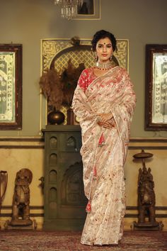 Buy cream gota embroidery tissue silk saree online in USA with pink saree blouse. Make a fashion statement at weddings with stunning designer sarees, embroidered sarees with blouse, wedding sarees, handloom sarees from Pure Elegance Indian fashion store in USA.-full view Meenakari Raw Silk Pre-draped Saree For Wedding, Pink Bollywood Pre-draped Saree With Meenakari, Reception Traditional Wear With Zari Weaving In Tissue Silk, Tissue Silk Lehenga With Zari Weaving For Reception, Meenakari Saree For Reception And Navratri, Semi-stitched Meenakari Dola Silk Pre-draped Saree, Semi-stitched Tussar Silk Saree For Reception, Pink Pre-draped Saree With Zari Weaving For Reception, Pink Meenakari Saree For Diwali