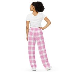 Get the comfort of pajamas in this stylish pair of wide-leg pants. With the adjustable waist and stretchy fabric, it’s like your favorite sweatpants but better. • Relaxed unisex fit • Practical side pockets • Elastic waistband with a white drawstring • Can be worn on the waist or on the hips • Premium knit mid-weight jersey fabric • 95% polyester, 5% elastane (fabric composition may vary by 1%) • Fabric weight: 6.19 oz/yd2 (210 g/m2) (weight may vary by 5%)Size guide WAIST (inches) HIPS (inches) Casual Cotton Pants For Pajama Party, Casual Cotton Pajama Party Pants, Casual Cotton Sleepwear Trousers, Cotton Sleepwear Trousers With Elastic Waistband, Pink Cotton Wide Leg Sleepwear, Casual Sleepwear Straight Pants For Pajama Party, Cotton Sleep Pants With Pockets, Cotton Wide Leg Sleepwear For Pajama Party, Comfortable Cotton Sleep Pants