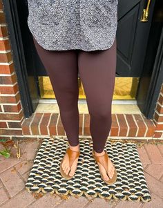 Lulu B Chocolate Brown Classic Capri Leggings Chocolate Brown Leggings, Thick Leggings, London Gifts, Brown Leggings, Wardrobe Classic, Flip Flop Slippers, Judy Blue Jeans, Slipper Socks, Tops Fall