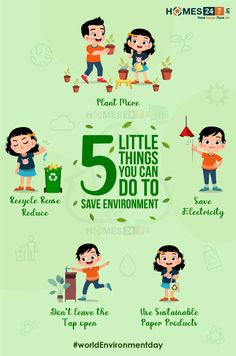 the five things you can do to save your environment infographical poster for kids