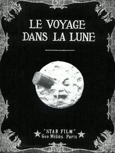 a black and white photo with the words le voyage d'ans la lune on it