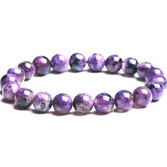 Wrap yourself in the soothing power of Charoite with this unisex gemstone bracelet! Enjoy the calming Reiki energy of these healing beads, and bask in the dazzling beauty of this unique bracelet! Give yourself a dose of healing and relaxation; you deserve it! Healing Gemstone Stretch Bracelet With Round Beads, Holistic Stretch Bracelet With Gemstone Beads, Holistic Gemstone Beads Stretch Bracelet, Casual Agate Beaded Bracelets For Meditation, Casual Agate Stretch Bracelet For Meditation, Casual Bracelets For Meditation With 8mm Beads, Casual Bracelets With 8mm Beads For Meditation, Casual 8mm Beaded Bracelets For Meditation, Casual Hand-strung Bracelets For Meditation