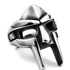 PRICES MAY VARY. DOOM MASK RINGS：The mf doom ring is a perfect fusion of gothic punk and jewelry, symbolizing the self behind the mask of doom, not blindly following, conveying love and confidence. UNIQUE DESIGN：The design concept of this ring comes from the medieval world of knights, dripping in the artistic design of the helmet, very noble and stylish. SIZE AND MATERIAL：Available ring size(6,7,8,9), made of high quality metal, lead-free, nickel-free, hypoallergenic, comfortable to wear and you Pharaoh Mask, Mf Doom Ring, Doom Mask, Mf Doom Mask, Egyptian Pharaoh, Hip Hop Rings, Ring Man, Ring Settings Types, Mf Doom