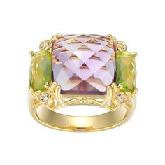 Add style to your look with this 18k Gold Over Sterling Silver Amethyst & Peridot Ring. Click on this JEWELRY & WATCHES GUIDE to learn about fit, styles, materials and more! Add style to your look with this 18k Gold Over Sterling Silver Amethyst & Peridot Ring. Click on this JEWELRY & WATCHES GUIDE to learn about fit, styles, materials and more! FEATURES Width: 12 mm Shank style: 3-stone Band fit: half-round Nickel free Metal: sterling silver Plating: 18k gold Finish: polished Packaging: boxedST Elegant Multi-stone Amethyst Ring In Yellow Gold, Luxury Peridot Multi-stone Rings, Luxury Multi-stone Peridot Ring, Elegant Multicolor Amethyst Gemstone Ring, Elegant Multi-stone Peridot Gemstones, Luxury Peridot Multi-stone Jewelry, Luxury Multi-stone Peridot Jewelry, Elegant Multicolor Amethyst Ring With Gemstone Accents, Elegant Multicolor Amethyst Ring With Accent Stones