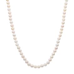 A classic, this white freshwater cultured pearl strand necklace is a must-have for any fine jewelry collection. Crafted in sterling silver, this accessory features a minimum of 68 of these pearls and measures 20 inches in length. | White Freshwater Cultured Pearl Strand Necklace | Sterling Silver, | Size 20" | Helzberg Diamonds Classic Pearl Chain Jewelry, Classic Single Strand Pearl Necklace For Anniversary, Classic Akoya Pearl Necklace, Classic Akoya Pearl Necklace In Pearl White, Classic Pearl White Necklace With Sterling Silver Clasp, Classic Single Strand Pearl White Necklace, Classic Akoya Pearl Drop Necklace, Classic Pearl White Pearl Jewelry, Classic White Pearl Charm Jewelry