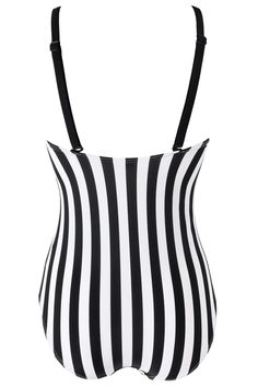 Control swimsuitHidden inner supportAdjustable strapsV-necklineMake a poolside statement in our Stripe Panelled Control Swimsuit. The V-neck design of this unique suit frames the bust line, and the hidden support inside will give you  extra confidence. With adjustable straps and a black waist band detail to give you that hourglass look. Just add some statement jewellery and sunglasses to complete the look! V-neck Strapped Swimwear For Vacation, Lined Black Swimwear For Pool, Strappy Beachwear Swimwear For Pool, Black Lined V-neck Swimwear, Black V-neck Lined Swimwear, V-neck Swimwear With Adjustable Straps, White Tankini With Adjustable Straps For Beachwear, V-neck Swimwear With Straps For Beach, Beachwear V-neck Lined Swimwear