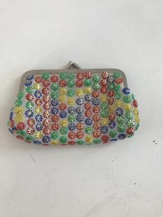 Vintage multicolored coin purse with bright colored floral beads. Metal coin purse clasp. Daphne Scooby Doo Costume, Daphne Costume, Bright Colored, Coin Purses, Purse Pouch, Etsy Gifts, Coin Purse, Coin, Blue And White