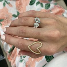 Open Heart Diamond Ring – Lindsey Leigh Jewelry Heart Diamond Ring, Heart Band, Diamond Heart Ring, Heart Diamond, Open Heart, Diamond Heart, Loved Ones, Go Out, Statement Ring