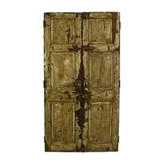 an old wooden door on a white background