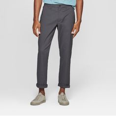 Charcoal Gray. 36 Long Casual Slim Fit High-waisted Dress Pants, Casual Straight Fit Wide Leg Work Pants, Casual Wide Leg Work Pants Straight Fit, Casual Wide-leg Work Pants With Straight Fit, Fitted Casual Chinos For Summer, Spring Casual Chinos For Work, Casual Spring Workwear Chinos, Spring Casual Workwear Chinos, Casual Summer Work Trousers