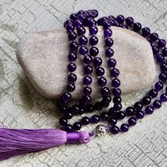 AMETHYST PRAYER BEADS 8mm Amethyst Gemstone Mala Hand Knotted Amethyst Mala Calming Meditation Amethyst Prayer Beads 108 Beads - Etsy Calming Meditation, Knotted Mala, Mala Meditation, 8mm Beads, Amethyst Gem, 108 Bead, Mala Necklace, Amethyst Beads, Beaded Choker Necklace