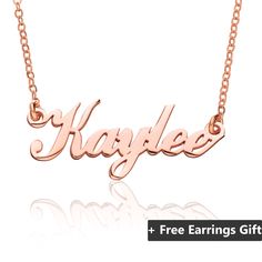 "This Handwriting Necklace made of high quality 925 Sterling Silver, 18K gold/rose gold plated. Believe in the best quality items to deliver our customers. So, we can ensure your item is perfectly made with Long Lasting material according to your wishes! 100% customer satisfaction guarantee. ✩ HOW TO ORDER ✩ ✔ Choose Your Finish & Font-Style From the Drop-down Menu. ✔ Choose Necklace Length From the Drop-down Menu. ✔ Enter the Name/Word you want on the Necklace in the Personalization Box. ✔ Necklace With Name, Customized Necklace, Handwriting Necklace, Name Necklace Gold, Necklace Name, Gold Name Necklace, Jewelry Personalized, Free Earrings, Custom Name Necklace