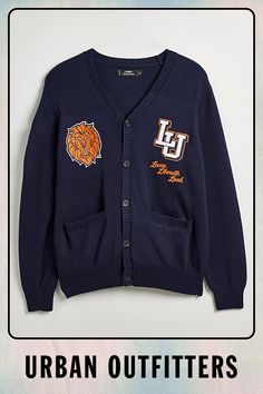 Lincoln University UO Exclusive varsity cardigan from our limited-edition Lincoln University merch collection. Classic collegiate cardigan sweater with a v-neck and button front. Lincoln University details at the front and back. Lincoln University is the nation’s first degree-granting HBCU, and with this exclusive merch drop, UO has committed to a donation to the school. Find this cardigan only at Urban Outfitters. Features Lincoln University UO Exclusive varsity cardigan Part of our exclusive L Cotton V-neck Sweater For College, Collegiate Cardigan For College In Fall, Collegiate Fall Cardigan For College, Fall Collegiate Style College Cardigan, Collegiate Style Cardigan For Fall College Season, Collegiate Style Fall Cardigan For College, Collegiate Long Sleeve Cardigan For College, Long Sleeve Collegiate Cardigan For College, Navy Sweater For College In Fall