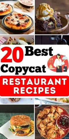 the top 20 best copycat restaurant recipes in this postcard series is full of images