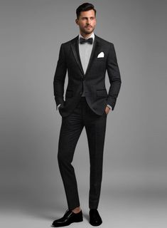 Be the best-dressed in order to be a gentleman that demands perfection. Crafted from a wool blend, our Napoleon Black Stone Wool Tuxedo Suit is an elegant piece with a smooth and rich effect that exudes style and utmost comfort. An essential suit for your wardrobe that will make your ensemble exceptional. 
 
Featuring satin lapel, matching satin covered buttons and gentle texture at its surface, our tuxedo is a subtle fashion-forward take on a traditional tailoring. 
 
Look Includes   Napolean S Subtle Fashion, Tuxedo Suit, A Gentleman, Black Tuxedo, Tuxedo Jacket, Black Stone, Wool Fabric, Black Wool, Covered Buttons