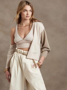 Saw this on Banana Republic: Color Block Cardigan, Everyday Luxury, Women's Sweaters, Knit Stitch, Cashmere Cardigan, Staying In, Soft Style, Cashmere Sweaters, Latest Fashion Trends