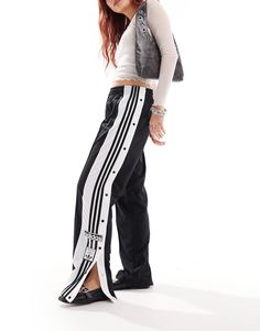 adidas Originals adicolor adibreak side logo track pants in black | ASOS Sporty Adidas Logo Pants, Casual Adidas Logo Pants For Spring, Spring Casual Pants With Adidas Logo, Adidas Logo Pants For Spring Streetwear, Sporty Cotton Bottoms With Adidas Logo, Adidas Sweatpants For Spring Streetwear, Adidas Logo Cotton Bottoms For Streetwear, Adidas Cotton Bottoms For Streetwear, Adidas Logo Activewear For Streetwear