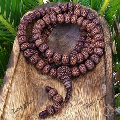 "This attractive and powerful Japa Mala is made with Rudraksha bead that are naturally stained and oiled to achieve their beautiful dark color and aged appearance.  📿Mala Beads, or Buddhist prayer beads, are a set of sacred rosary beads for chanting & counting mantras, meditation, prayer, yoga & reflection. Mala is a Sanskrit word meaning garland. The Tibetan word for mala is threngwa (Tibetan  ཕྲེང་བ) . Seed malas are some of the most common malas used in Tibet and Nepal. Buddhist Prayer Beads are sometimes referred to as Japa mala, japa is a Sanskrit word meaning \"repeat internally\".📿 Specifications  * 108 Rudraksha Seed (9-9.5mm approx.) soaked in oil to get darker color plus 14mm Guru Bead  * This mala is hand strung on durable knotting cord * Fixed knot closure * Total Mala Length Spiritual Gemstone Beads Bracelet For Festivals, Spiritual Mala For Festival Occasions, Beaded Bracelets For Rituals And Festivals, Round Beaded Bracelets For Meditation And Festivals, Beaded Bracelets With Round Beads For Meditation And Festivals, Traditional Gemstone Beads Mala For Festival, Traditional 108 Beads Bracelet For Festivals, Traditional Festival Mala With Gemstone Beads, Spiritual Beaded Bracelets For Festivals