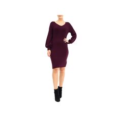 You'll look great in this stylish and flattering women's Nina Leonard balloon-sleeve sheath sweater dress.Click on this WOMEN'S GUIDE to find the perfect fit and more! V-neck Long sleevesFIT & SIZING 38-in. approximate length from shoulder to hem Sheath fit Pull-on designFABRIC & CARE Rayon, polyester Machine wash - delicate Imported Size: Large. Color: Light Pink. Gender: female. Age Group: adult. Pattern: Solid. Elegant Knit Bodycon Dress For Winter, Elegant Knee-length Sweater Dress For Fall, Elegant Stretch Sweater Dress For Winter, Fall Bodycon Knit Midi Dress, Elegant Knit Bodycon Sweater Dress, Knit Bodycon Sweater Dress For Fall, Fall Bodycon Midi Sweater Dress, Elegant Long Sleeve Knit Bodycon Dress, Elegant Knee-length Knit Bodycon Dress