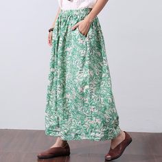 Item Code: 11105693710 Material: cotton,polyester Length:ankle-length Details:printing,pocket Style: casual Waist:natural waist Season:spring,summer Color:green One Size Fit S/M(EU 36-40,US6-10,UK8-14,AU8-14,NZ8-14) Length: 86.00 cm/ 33.86 "Waist: 66.00 -110.00 cm/ 25.98 -43.31 "Hips: 140.00 cm/ 55.12 "Leg opening: 108.00 cm/ 42.52 "Leg: 96.00 cm/ 37.80 "Crotch: 46.00 cm/ 18.11 " The model height:168cm,weight:48kg,bust:83cm,waist:60cm,hips:82cmusually wear US Middle size PS:1.The measurement is measured by hands,there will be 1 cm-3 cm in error,hope you can understand. 2.The product is taken in the bright light,there may be a little different in the color of the kind, please consult with the real products,and hope you can understand. 3.Because of the cut,the pattern would be a little diffe Green Wide Leg Pants, Summer Green, Summer Colors, Ankle Length, Leg Pants, Wide Leg Pants, Maxi Skirt, Wide Leg, Spring Summer