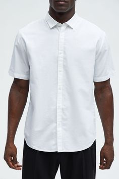 Available In Black, White, Off White, And Sand. Short Sleeve Fold Down Collar Button Front 100% Cotton Imported | Mens Ryland Short Sleeve Button Up Shirt in White size XL by Fashion Nova Short Sleeve Button Up, Woven Top, Button Up Shirt, White Fashion, Up Shirt, Button Up Shirts, Fashion Nova, Button Up, Mens Shirts