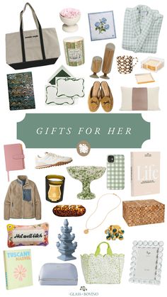 a collage of gifts for her