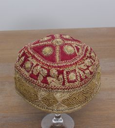 "almost height = 11.00 cm = 4.33\" circumference = 51.50 cm = 20.28\" red yellow There are some imperfections in the piece and they should be tolerated due to age of the piece and being handmade. 1940s embroidered hat dry clean only FAST WORLDWIDE SHIPPING by FedEx or UPS almost within 4 to 9 working days ... can be tracked at their web pages. Could you please leave your tel number after you close the deal in order to make the delivery faster. There might be some imperfections in the piece and t Embroidered Gold Cap Hat, Traditional Tall Crown Headpiece For Festivals, Traditional Tall Crown Festival Headpieces, Gold Embroidered Cap Hat, Gold Embroidered Cap, Traditional Red Festival Costume Hats And Headpieces, Traditional Red Costume Hats And Headpieces For Festival, Traditional Gold Cap Hat, Traditional Fitted Hats For Wedding