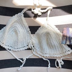 Urban Outfitters New With Tags Crochet Bikini Top. Wear Under A Shirt Or To A Concert, So Cute And Soft! Urban Outfitters Tops, Crochet Bikini, Art Inspo, So Cute, Urban Outfitters, Womens Tops, Concert, Cream, Tags