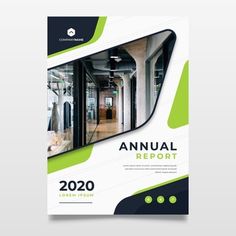 a green and black annual report cover