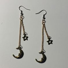 bronze-colored moon & star earrings Metal Drop Earrings With Star Charm, Metal Dangle Earrings With Star Charm, Gold Star Charm Metal Earrings, Gold Star Earrings With Moon Charm, Bronze Crescent Metal Earrings, Bethlehem Pa, Moon And Star Earrings, Moon And Star, Dec 30