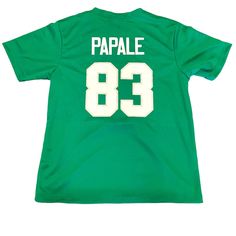 You are buying a Vince Papale Green T-Shirt Made from 100% Polyester. This item does not have any team logos or emblems.  All the numbers and names are Screen Printed.  The Size Chart is the 3rd Picture in the Listing If you have any questions, please feel free to ask. Will ship ASAP... Green T Shirt, Green Tshirt, The Numbers, Sport Football, Team Logo, Screen Printing, Size Chart, Football, Feel Free