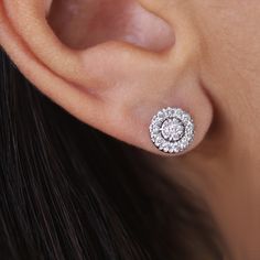 "Diamond Stud Earrings Halo Design Round Shape Micro Pave Setting in 14K Gold, 0.60 CTW Natural Diamond, Dainty Earrings by MIUR ART * Made to Order * Ready to Ship in 7-10 Business Days * Stock Number: 80151 * Gold Kt: 14K (Please message me if you want 18K) * Custom Gold Color: Rose Gold, Yellow Gold, White Gold ITEM DETAILD * Certificate Yes * Setting TypeMicro Pave * Approx. Band Width: From 1.60mm to 7.00mm * One pair of 14k rose gold earrings, Natural Diamonds Description: * Cut and Shape Anniversary Halo Cluster Earrings, Halo Design Cluster Earrings In Cubic Zirconia, Platinum Diamond Earrings Fine Jewelry, Halo Design Cluster Earrings For Anniversary, Anniversary Cluster Earrings With Halo Setting, Elegant Platinum Cluster Earrings As Gift, Anniversary Cluster Earrings With Brilliant Cut Sterling Silver, Anniversary Sterling Silver Cluster Earrings With Brilliant Cut, Anniversary Cluster Diamond Earrings With Halo Setting