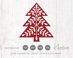 christmas tree svg cut file for silhouette, cricut, scan and more