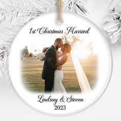 a personalized ornament for a newly married couple