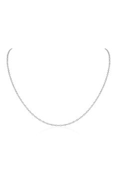 Simple Chain Necklace - Stainless Steel - Luna Tide Handmade Jewellery Dainty Rolo Chain Link Necklace, Minimalist Oval Link Cable Chain Necklace, Minimalist Charm Necklace With Cable Chain, Minimalist Cable Chain Necklace With Oval Links, Minimalist White Gold Satellite Chain Necklace, Classic Link Satellite Chain Necklace, Classic Satellite Chain Link Necklace, Minimalist Oval Link Rolo Chain Necklace, Minimalist Necklace With Oval Link Cable Chain